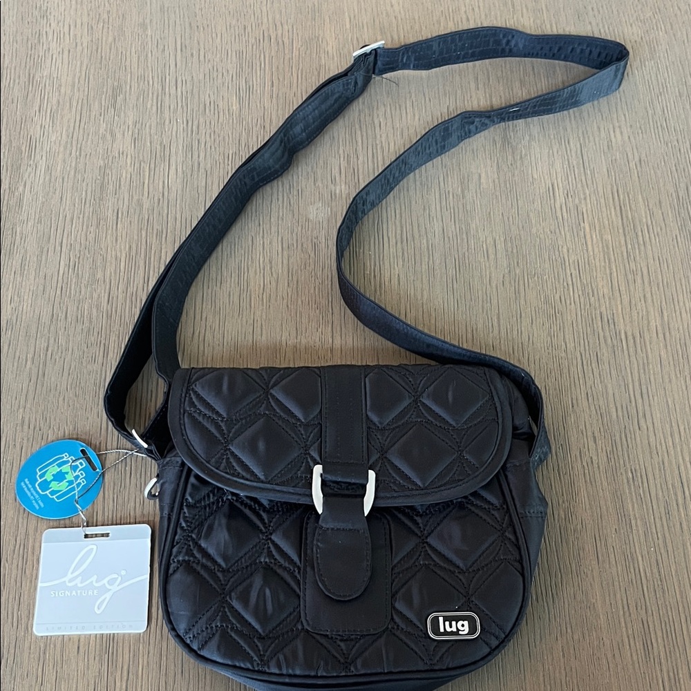 Lug Black Quilted Crossbody Bag